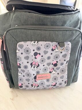 Minnie Mouse diaper bag. Can be used as kids backpack/or pet bag for travel.